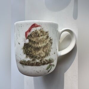 Royal Worcester Festive Owl Christmas Mug Santa Hat Owl I Want For Christmas